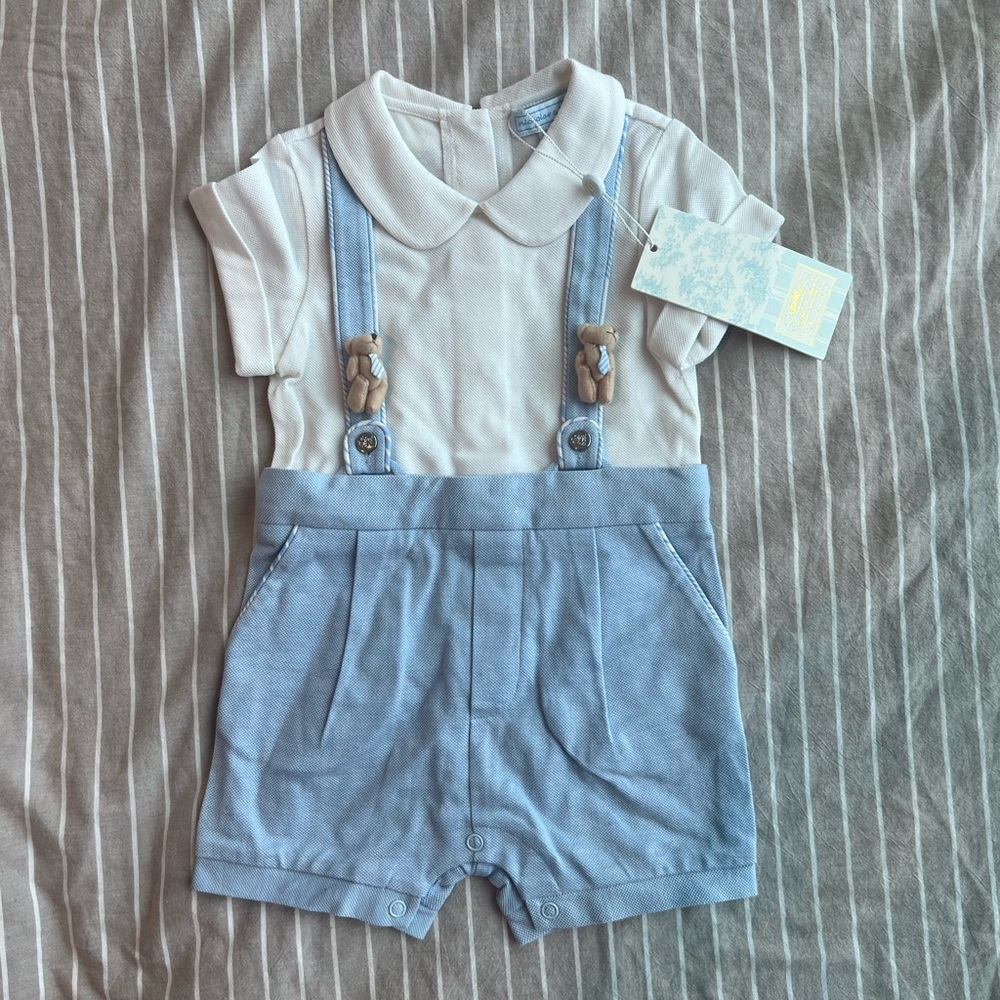 Nicholas & Bears Baby Onesie, Size 9m